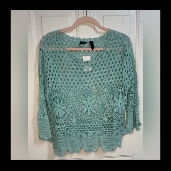 Daytrip Aqua Haze Crochet Top - Picture 3 of 4